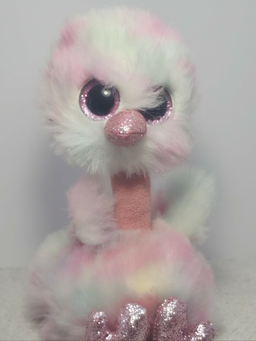 Collectible Ty Beanie Boos Collection AVERY Pastel Pink Ostrich 10" / 1013